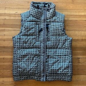 MAX studio Vera Bradley paisley fendi scarf geometric print puffer vest M grey